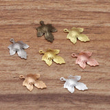 100pcs 12x15mm Brass Leaf Base Filigree Leaf Charms Pendant Setting