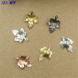 100pcs 12x15mm Brass Leaf Base Filigree Leaf Charms Pendant Setting