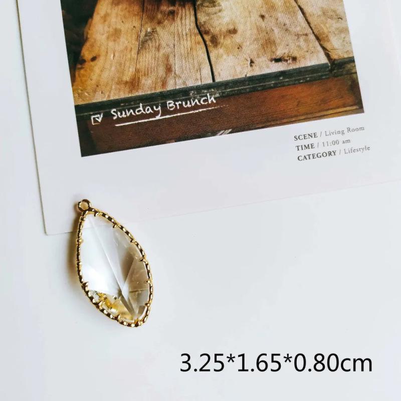 Glass Pendant Eardrop Necklace Earring Charms 4pcs