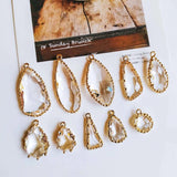 Glass Pendant Eardrop Necklace Earring Charms 4pcs