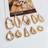 Glass Pendant Eardrop Necklace Earring Charms 4pcs