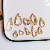 Glass Pendant Eardrop Necklace Earring Charms 4pcs