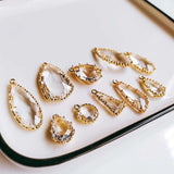 Glass Pendant Eardrop Necklace Earring Charms 4pcs