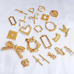 KC Plated Earring Accessories Metal Charms Pendant Eardrop Components Necklace