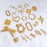 KC Plated Earring Accessories Metal Charms Pendant Eardrop Components Necklace