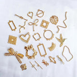 KC Plated Earring Accessories Metal Charms Pendant Eardrop Components Necklace