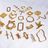 KC Plated Earring Accessories Metal Charms Pendant Eardrop Components Necklace