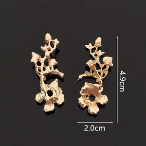 10 PCS KC Plated Branches Flowers Metal Alloy Accessories For DIY Jewelry Making