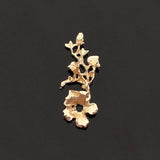 10 PCS KC Plated Branches Flowers Metal Alloy Accessories For DIY Jewelry Making