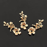 10 PCS KC Plated Branches Flowers Metal Alloy Accessories For DIY Jewelry Making
