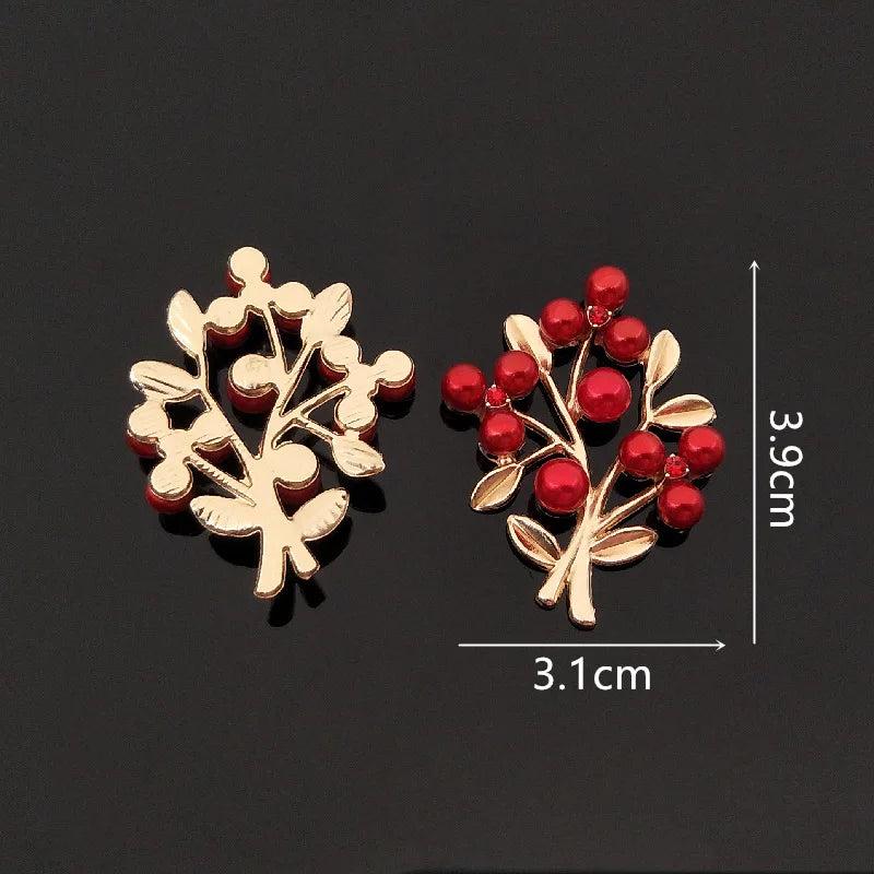 10 PCS Red Pearl Branches for DIY Jewelry Making