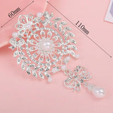 2Pc Crystal Rhinestone Brooch DIY Wedding Invitation Card Decoration