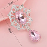 2Pc Crystal Rhinestone Brooch DIY Wedding Invitation Card Decoration