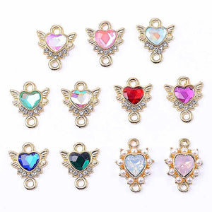 10pcs Angel Wing Charm Link Love Pendant Necklace for Women