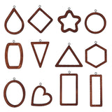 12PCS DIY Earring Necklace Wooden Frame Pendant Geometric Animal Flower Shape