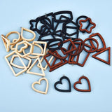 12PCS DIY Earring Necklace Wooden Frame Pendant Geometric Animal Flower Shape