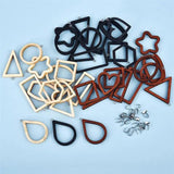 12PCS DIY Earring Necklace Wooden Frame Pendant Geometric Animal Flower Shape
