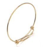 5pcs Stainless Steel Charm Bangle 65mm Expandable Adjustable Wire Bracelet