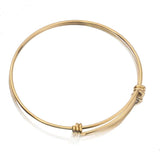 5pcs Stainless Steel Charm Bangle 65mm Expandable Adjustable Wire Bracelet