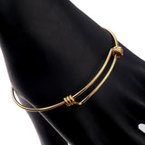 5pcs Stainless Steel Charm Bangle 65mm Expandable Adjustable Wire Bracelet