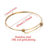 5pcs Stainless Steel Charm Bangle 65mm Expandable Adjustable Wire Bracelet