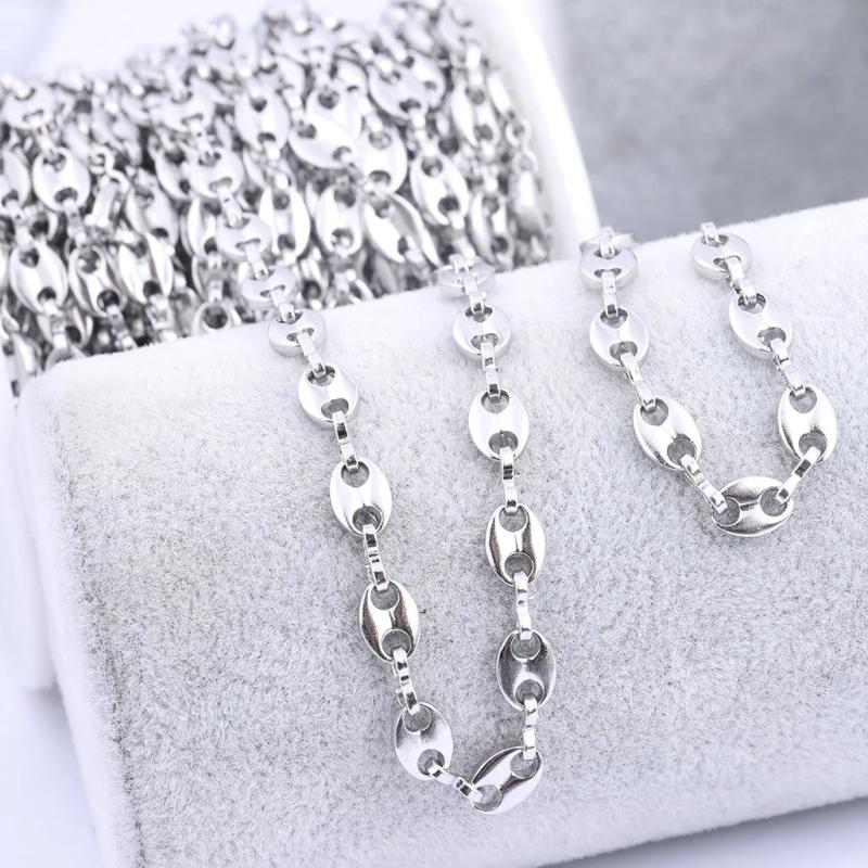 2meters Stainless Steel Pig Nose Chains for DIY Necklace Chain
