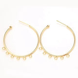 10 pcs Copper Big Earring Hook Ear Wires Base Hole DIY Findings