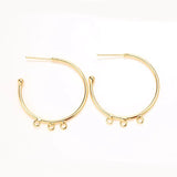 10 pcs Copper Big Earring Hook Ear Wires Base Hole DIY Findings