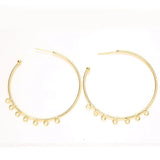 10 pcs Copper Big Earring Hook Ear Wires Base Hole DIY Findings