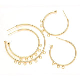 10 pcs Copper Big Earring Hook Ear Wires Base Hole DIY Findings