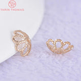 20PCS 8MM 24K Plated Brass Flower Beads Caps DIY Jewelry Accessories