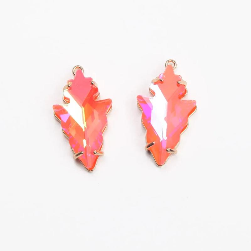 Gradient Leaf Charms Pendants for Jewelry Making 16*27mm
