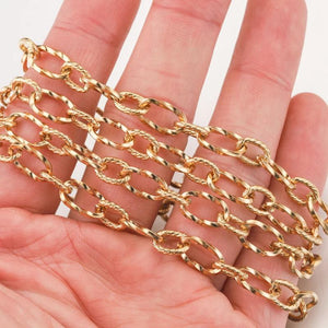 1M Spiral Cable Twist Chain Gold-Plate Stainless Steel Roll