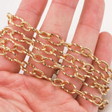 1M Spiral Cable Twist Chain Gold-Plate Stainless Steel Roll