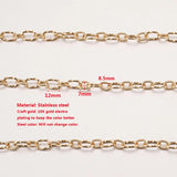 1M Spiral Cable Twist Chain Gold-Plate Stainless Steel Roll