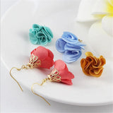 20pcs 27mm Silk Flower Tassel Earrings Jewelry DIY Tassels Accessories