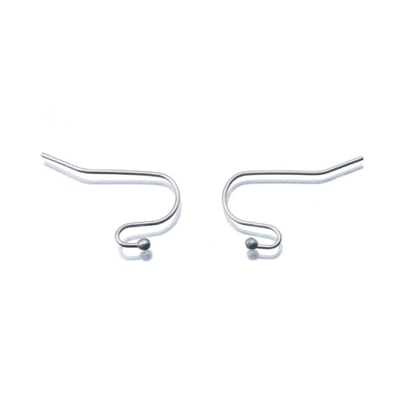 20pcs Stainless Steel Plated Bead Ball Head Earring Hooks French Ear Wires