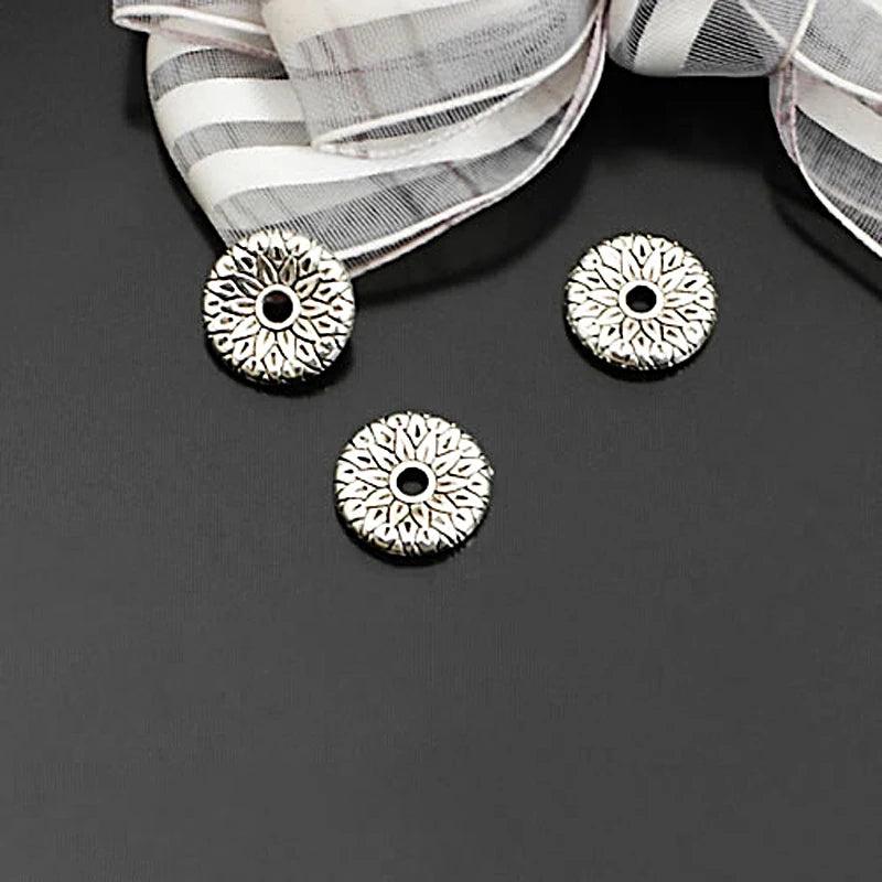50PCS 12MM Antique Round Spacer Beads Bracelet DIY Jewelry Findings