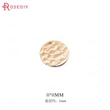 20PCS Brass Stone Pattern Round Disk Charms Jewelry Findings