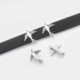 10x Antique Silver Animals Slider Beads 10x2mm Flat Leather Cord DIY Jewel