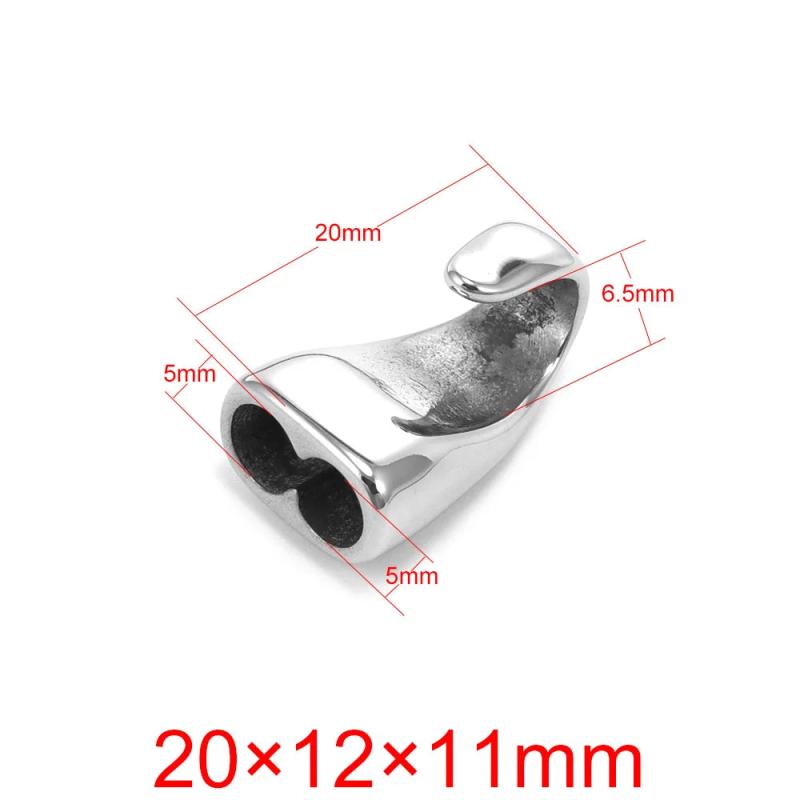 5mm Stainless Steel Hooks for Round Leather Cord DIY Bracelet