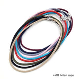 4mm Milan Rope Necklaces DIY Necklace Pendant Charms Findings with Magnet Buckle