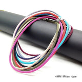 4mm Milan Rope Necklaces DIY Necklace Pendant Charms Findings with Magnet Buckle