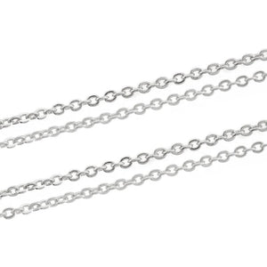 2Meters Stainless Steel Oval Link Chain Bulk DIY Necklace Bracelet Making
