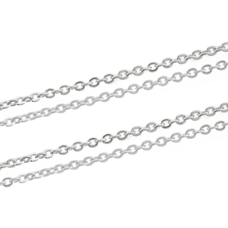 2Meters Stainless Steel Oval Link Chain Bulk DIY Necklace Bracelet Making