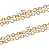 2Meters Stainless Steel Oval Link Chain Bulk DIY Necklace Bracelet Making