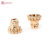 10PCS 8MM High Champagne Plated Brass Speaker Beads Caps