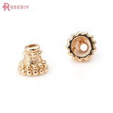 10PCS 8MM High Champagne Plated Brass Speaker Beads Caps