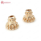 10PCS 8MM High Champagne Plated Brass Speaker Beads Caps