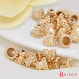 10PCS 8MM High Champagne Plated Brass Speaker Beads Caps